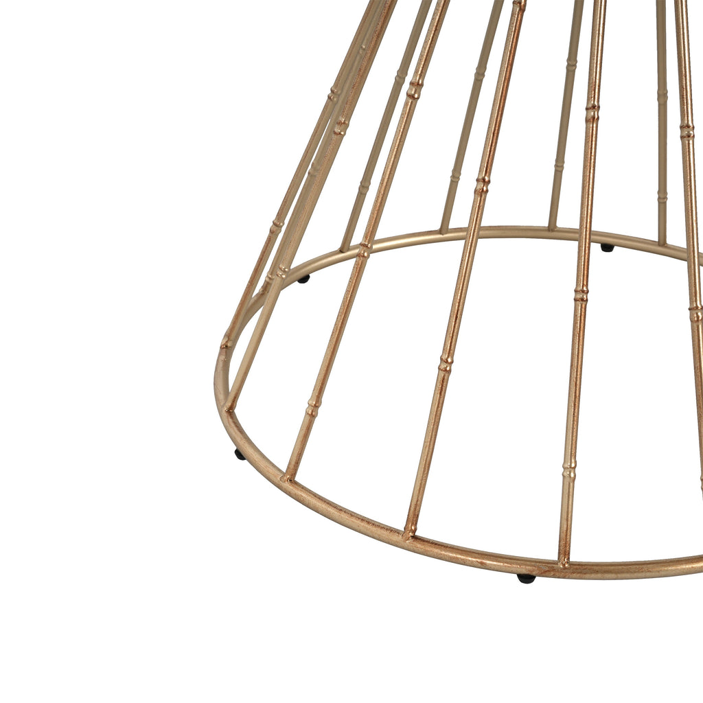 Hollow Edge Art Pine Side Table with Antique Gold Frame
