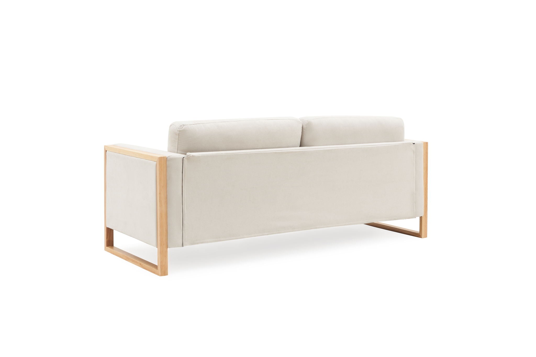 Three-Seater Modern Sofa with Solid Wood Legs and Foam Cushions
