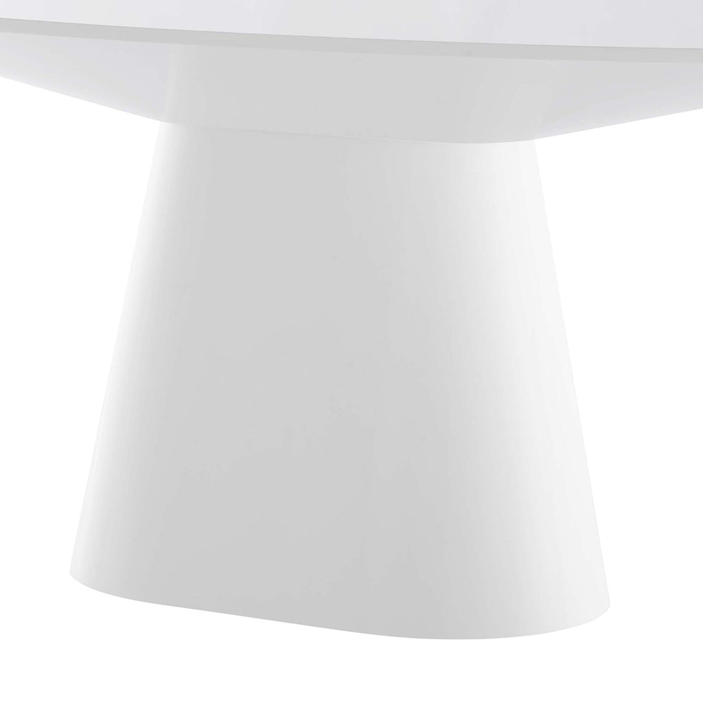 Provision 75 Inch Oval Dining Table with High Gloss White Finish