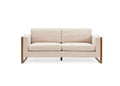Three-Seater Modern Sofa with Solid Wood Legs and Foam Cushions