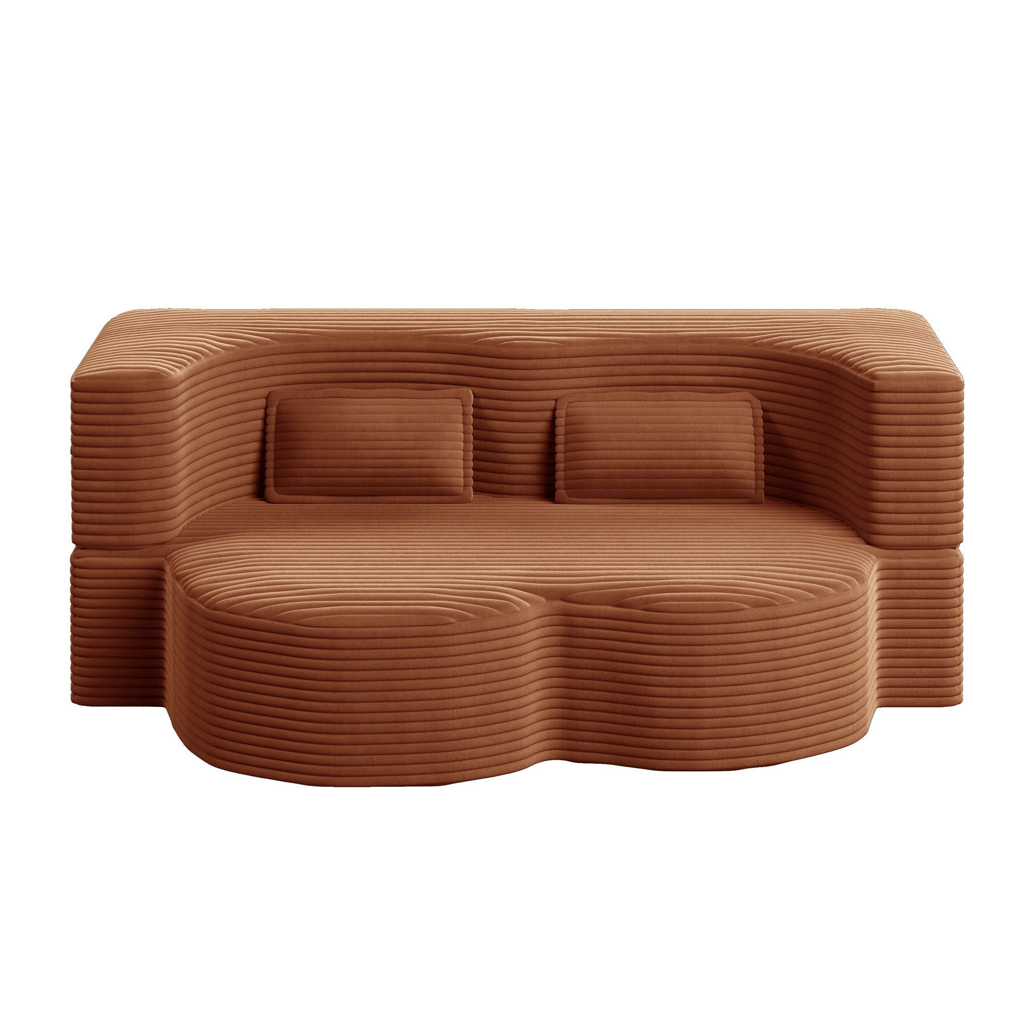 Foam-Filled Convertible Sleeper Sofa Bed with Two Pillows, Full Size