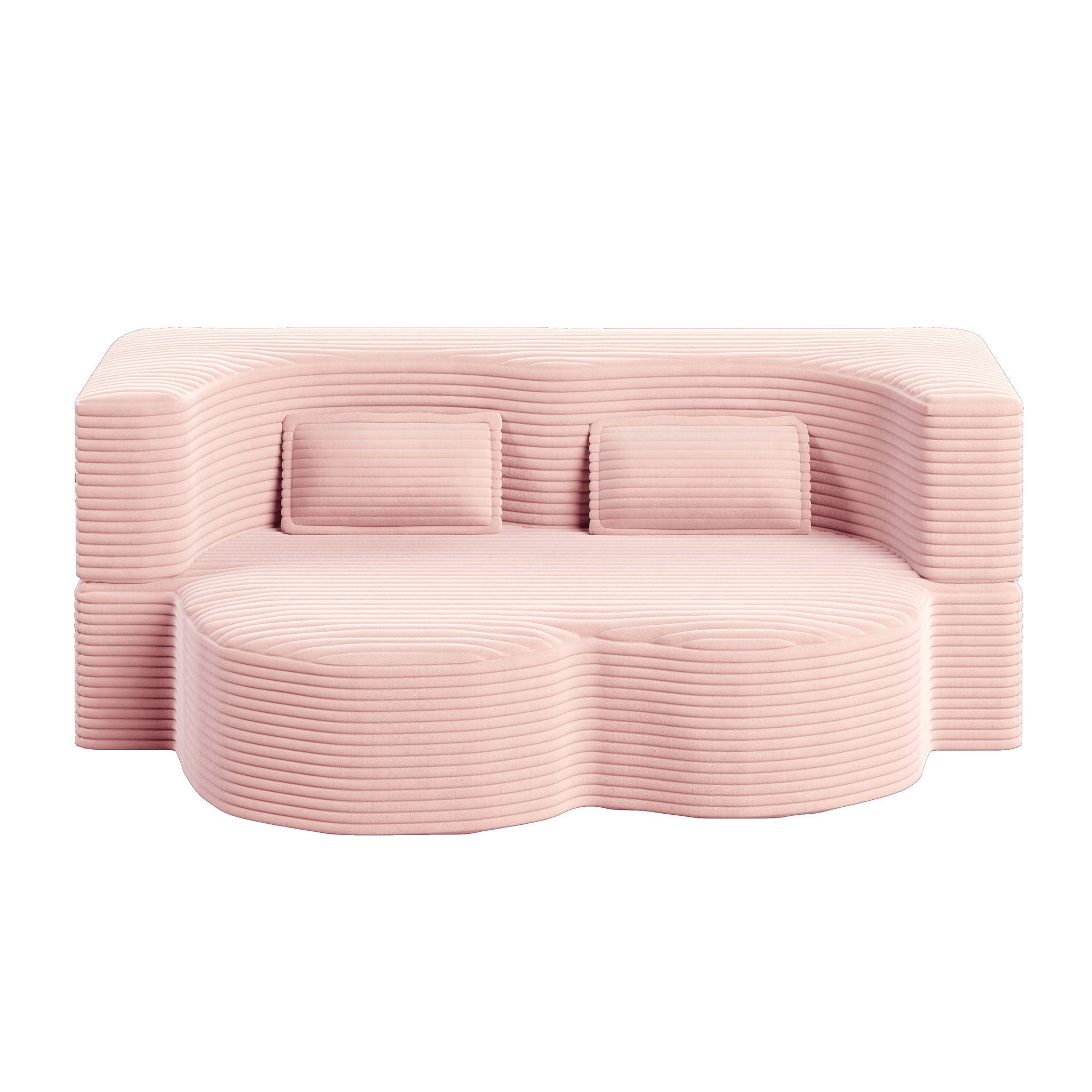 Foam-Filled Convertible Sleeper Sofa Bed with Two Pillows, Full Size