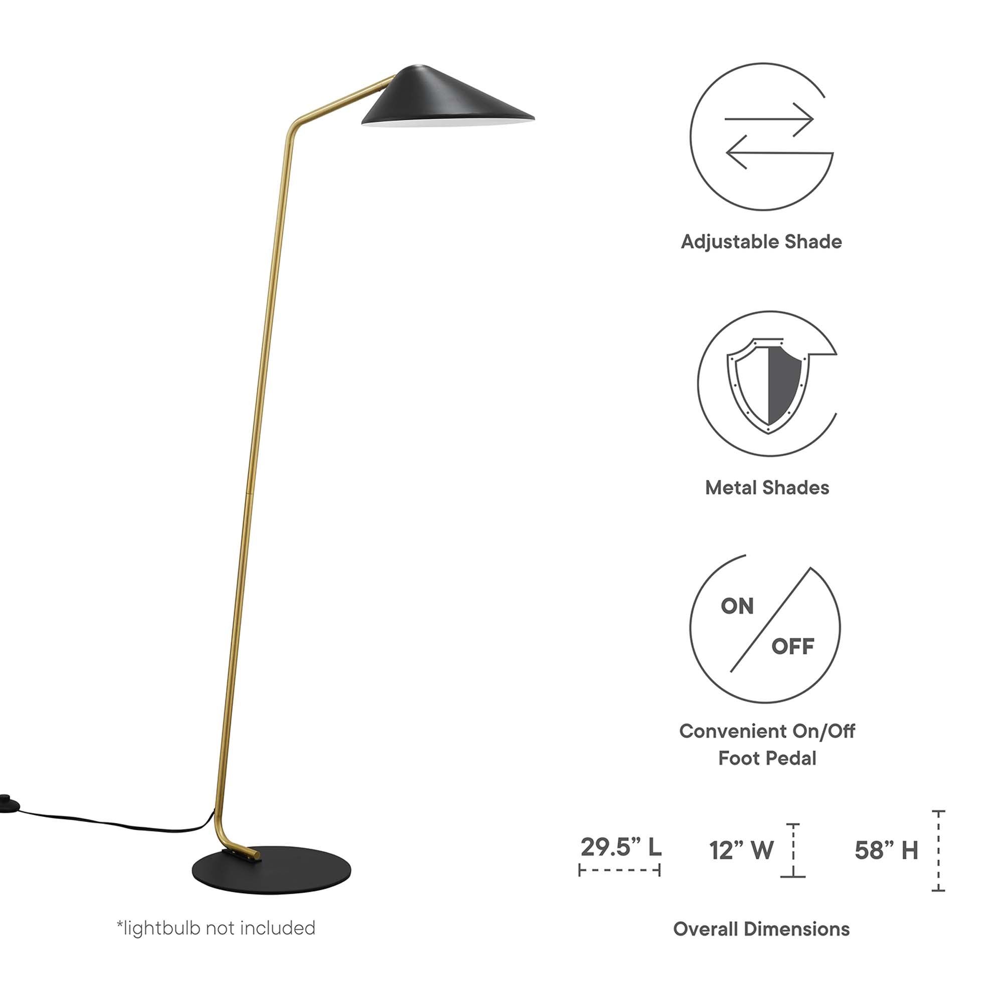 Journey Contemporary Adjustable Floor Lamp with Swivel Shade