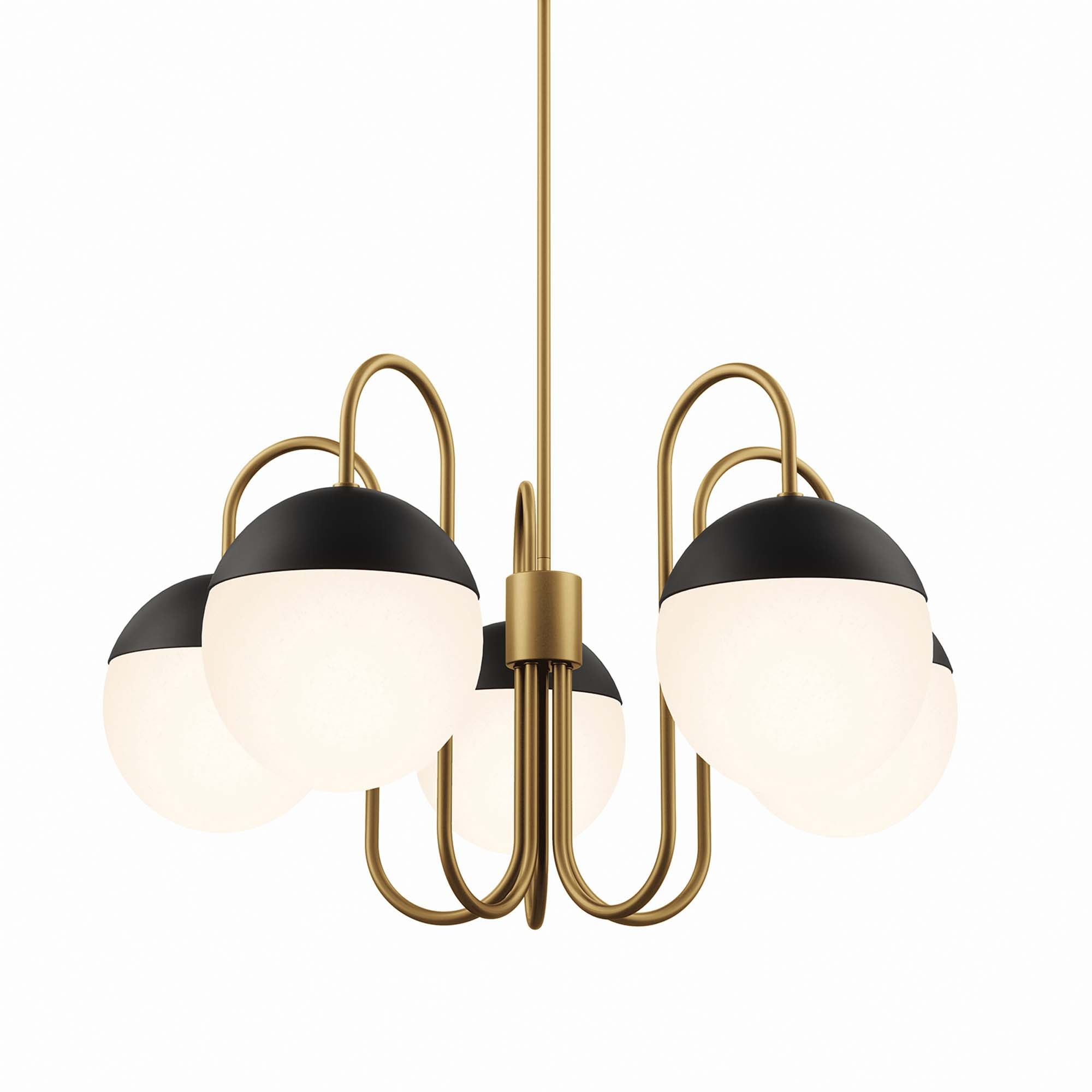 Stellar Five-Light Globe Chandelier with Frosted Shades