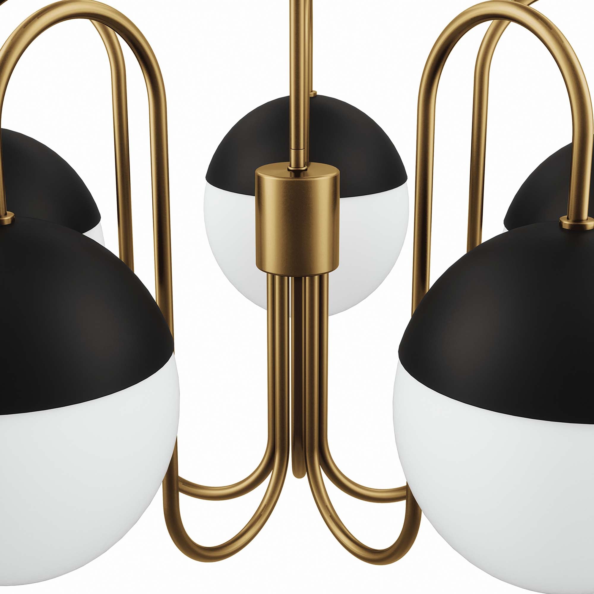 Stellar Five-Light Globe Chandelier with Frosted Shades