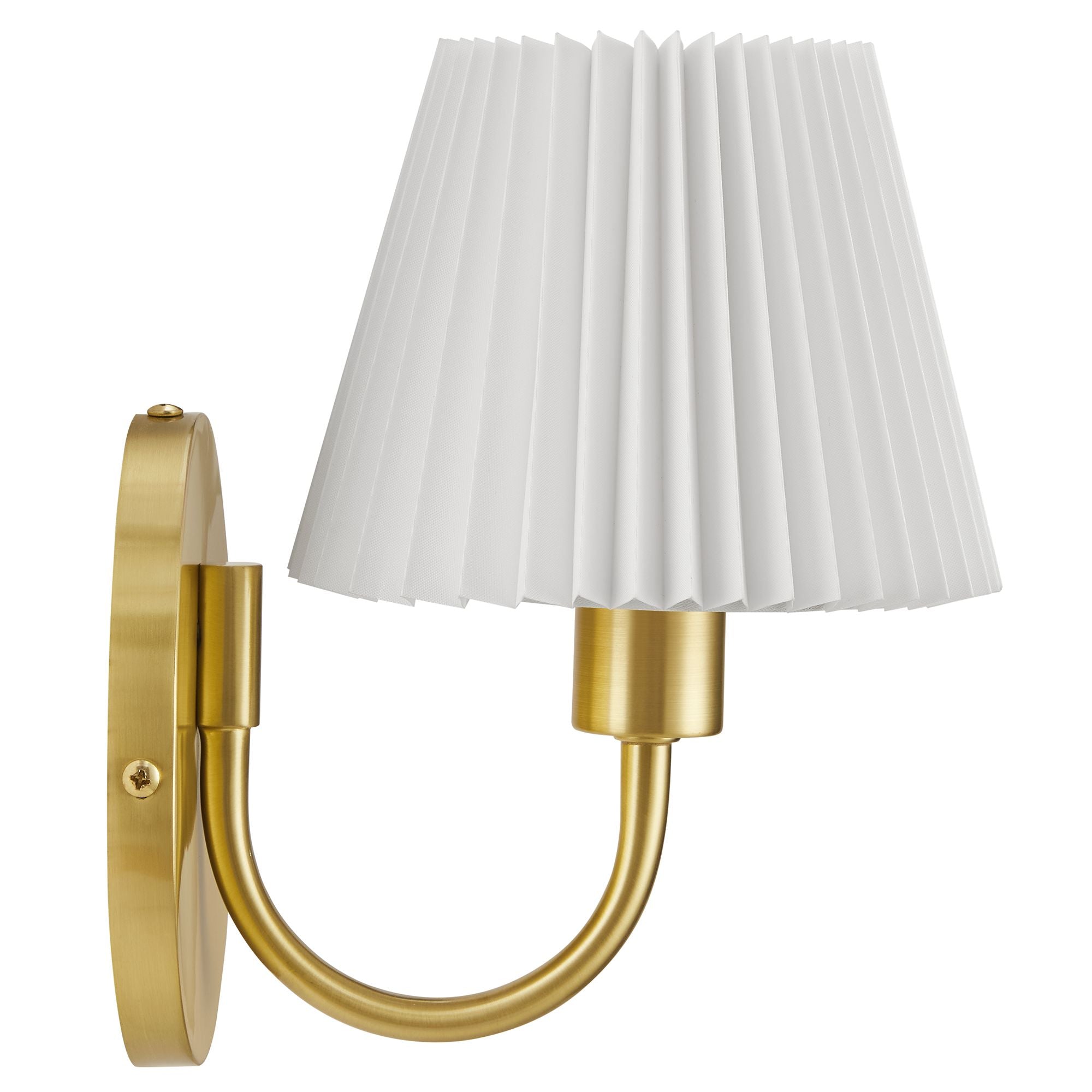 Wave Curved Wall Sconce with Pleated Fabric Shade