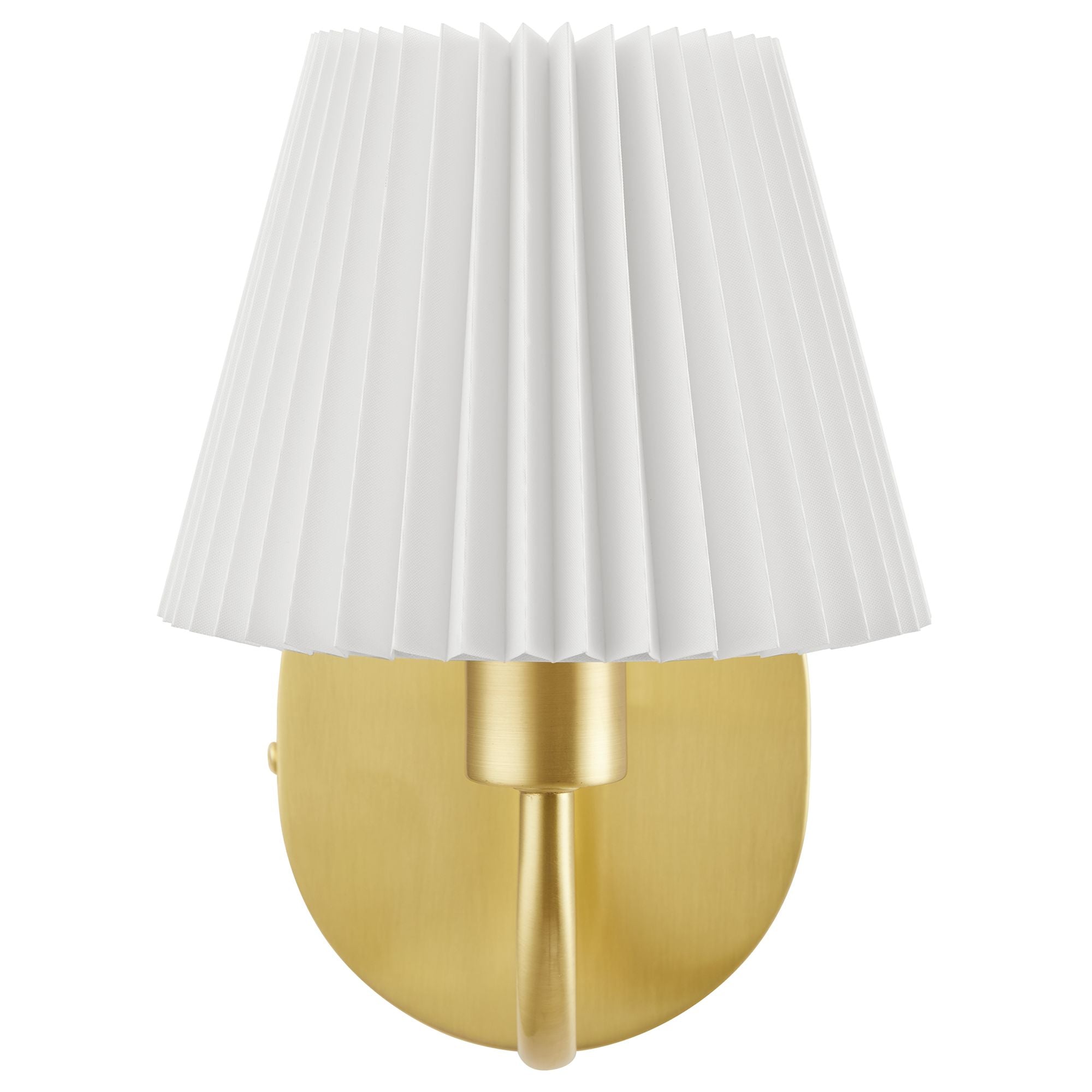 Wave Curved Wall Sconce with Pleated Fabric Shade