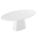Provision 75 Inch Oval Dining Table with High Gloss White Finish