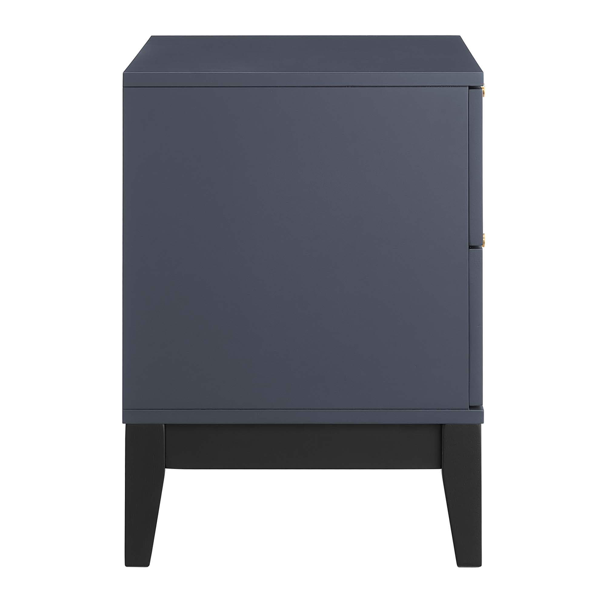 Dakota Two-Drawer Nightstand with Brass Hardware in Blue