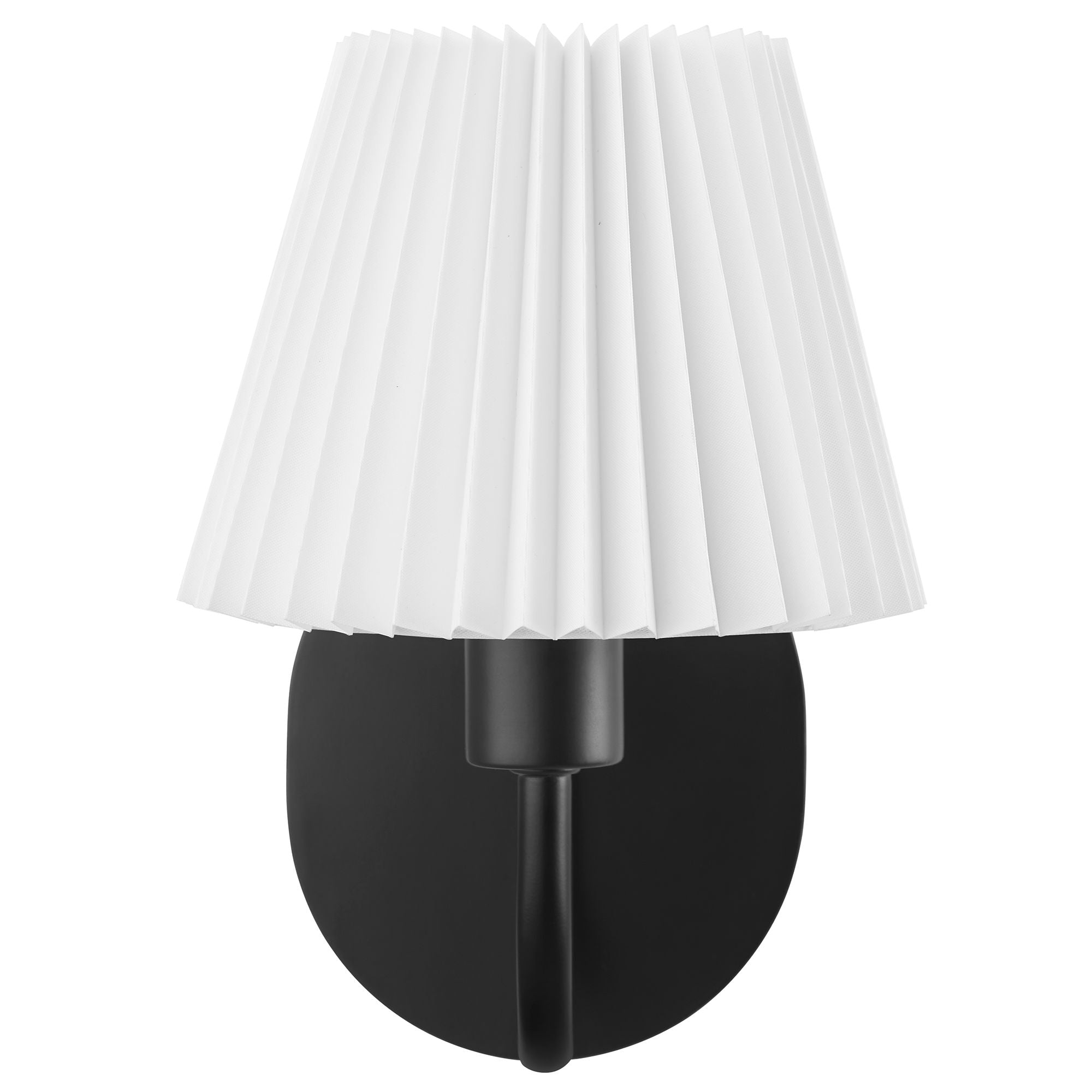 Wave Curved Wall Sconce with Pleated Fabric Shade