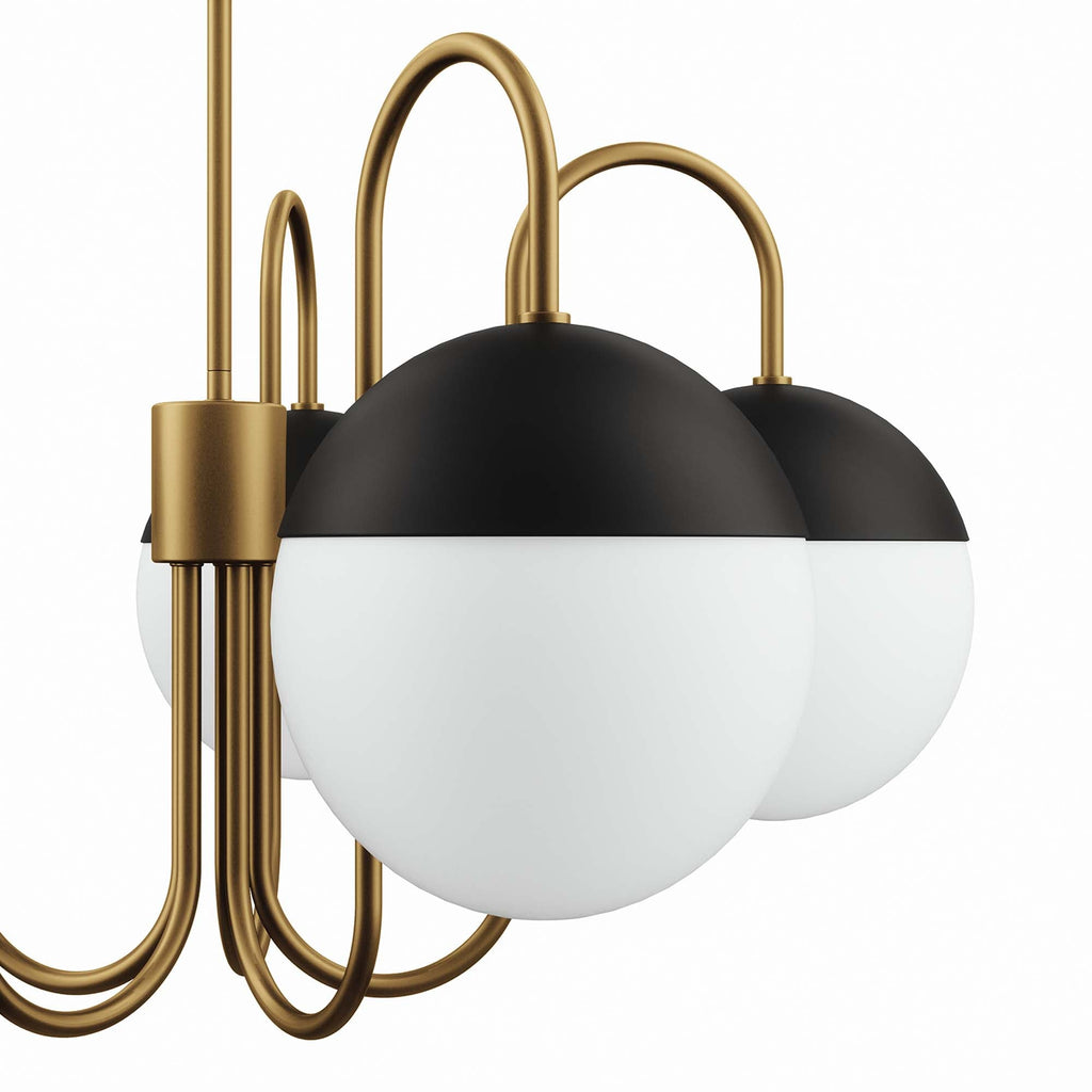 Stellar Five-Light Globe Chandelier with Frosted Shades