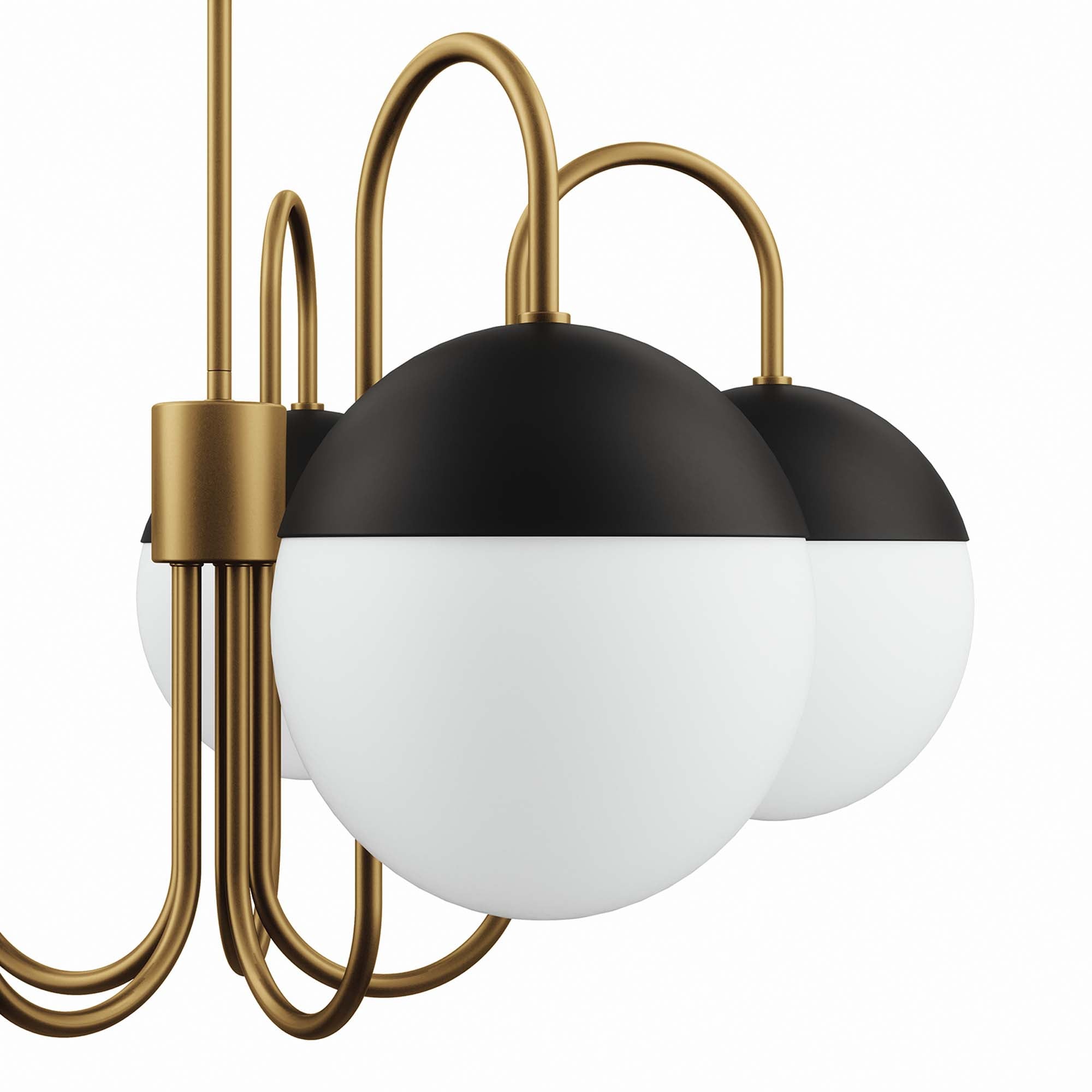 Stellar Five-Light Globe Chandelier with Frosted Shades