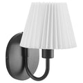 Wave Curved Wall Sconce with Pleated Fabric Shade