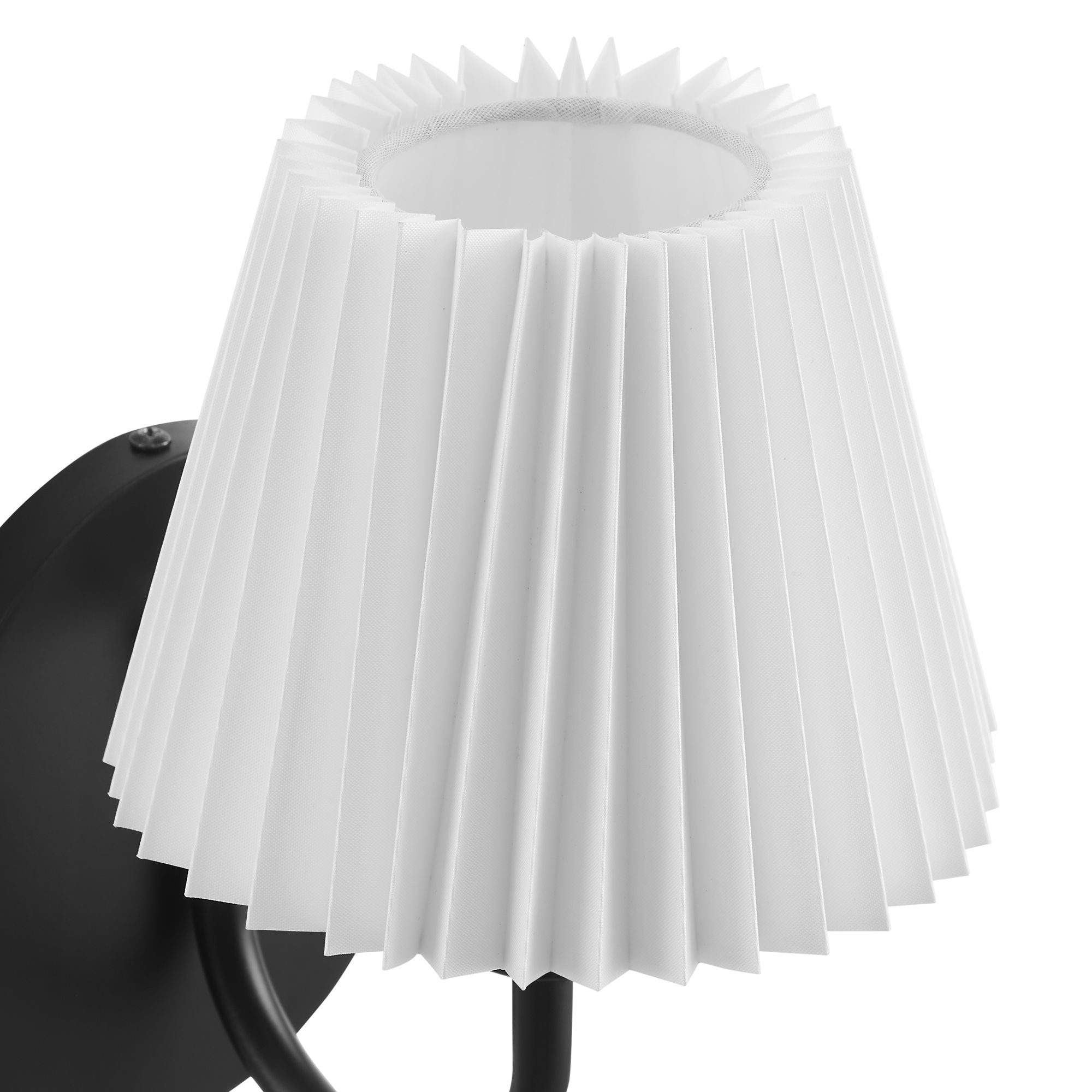 Wave Curved Wall Sconce with Pleated Fabric Shade
