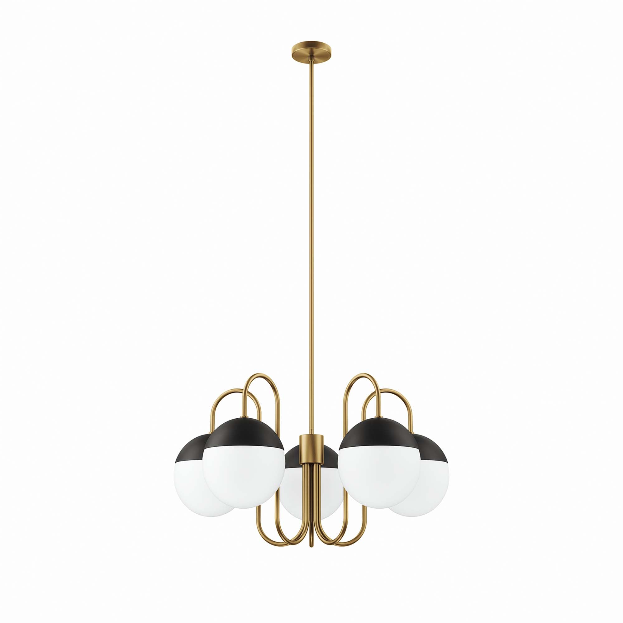 Stellar Five-Light Globe Chandelier with Frosted Shades